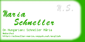 maria schneller business card